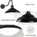 LED Outdoor Barn Lights, 16 Inch Large Farmhouse Exterior Wall Mount Light with Adjustable Color Temperature, Industrial Black Porch Light Outside for Garage Doorway