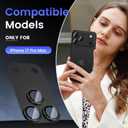Tensea for iPhone 17 Pro Max Camera Lens Protector, Metal Aluminum Alloy Tempered Glass Cover Camera Screen Protector Accessories, Case Friendly
