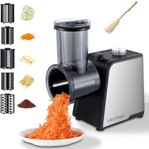 5 In 1 Electric vegetable slicer300W Electric Cheese Grater Salad Shooter, One-Touch Easy Control, Electric Grater for Vegetables, Cheeses and NutsFor Home Kitchen