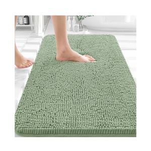 OLANLY Bathroom Rugs 30x20, Extra Soft Absorbent Chenille Bath Rugs, Rubber Backing Quick Dry, Machine Washable Bath Mats for Bathroom Floor, Tub and Shower, Home Decor Accessories, Sage Green