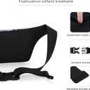 KAMO Fanny Pack, Waist Bag Sling Backpack Water Resistant Durable Polyester Small Waist Bag (A-Grey - leaves)