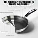 Non Stick Frying Pans,Hybrid 12 Inch Stainless Steel Frying Pan,Honeycomb Skillet with Lid,Non-Toxic Cooking Pan,Compatible with All Cooktops