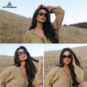 Retro Small Oval Sunglasses for Women Men 90s Trendy Sun Glasses Vintage Shades AP3651N (C1 Black/Grey)