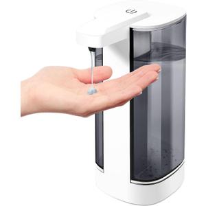 Automatic Liquid Soap Dispenser, Rechargeable,Touchless,17oz/500ml with 4 Adjustable Soap Levels, Wall Mount & Waterproof, Liquid Hand/Dish Soap Dispenser for Bathroom Kitchen (White,Black)