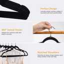 Pack of 30 Velvet Hangers, Space-Saving Heavy Duty Clothes Hangers for Suit, Non-Slip, 0.2 Inches Slim, 17.7 Inches Wide, 360 Swivel Black Hook - Black
