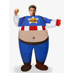 Camlinbo Chunky Chubby Super Heroes Inflatable Costume, Halloween Funny Full Body Inflatable Heroes Costume for Men,Adult Blow Up Fat Suit for Dress Up Parties