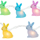 Couah 8.5Ft Multicolor Easter Lights with 10 LED Bunny Lights Plug in Easter String Lights Waterproof for Home Indoor Outdoor Garden Spring Party Easter Decorations
