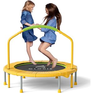 CLORIS 38in/48in Folding Trampoline - Max Load 220lbs / 450lbs Trampoline Rebounder Trampoline for Adults with Adjustable Foam Handle, with safty Padded Cover Best Gift