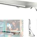 Stainless Steel Folding Concession Shelf 24" x 12", Drop Down Folding Wall Shelves, Heavy Duty Foldable Wall Mount Shelving for Concession Windows, Food Truck, Kitchen, Garage, Laundry