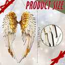 2 x 1 Pcs Christmas Angel Wing Door Sign Wooden Angel Wing Hanging Signs Christmas Winter Decorative in Memory Porch Decor for Wall Plaque for Xmas Home Wall Window Decor