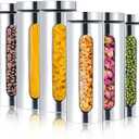 Mimorou 5 Pack Kitchen Canisters Set Airtight Coffee Sugar Tea Candy Storage Jars with Window Glass Stainless Steel Containers with Lids for Flour Cookies Spices Grains Kitchen Decorations (60 oz)