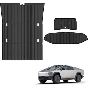 Truck Bed Mat for 2023‑2026 Tesla Cybertruck Frunk Mat Trunk Mat Accessories, All‑Weather TPE Material Anti‑Slip & Wear‑Resistant Odorless Frunk Rear Trunk Car Liners, Black