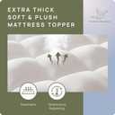 Extra Thick Fitted Mattress Topper - King Size | Soft & Cooling Pillow Top Mattress Pad & Protector | Bed Topper for Back Pain, Straps Stretch 6" to 22" Deep (Milky White -2 Inch)
