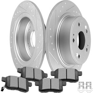 SCITOO Rear Brake Kits Slotted Brakes Rotor Brakes Pads:31479;D1336