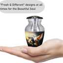 Small Urns for Human Ashes Keepsake, Mini Urn for Ashes for Women & Men, Decorative Cremation Mini Cremation Container, Yellow Flower and Hummingbird Urn - Little Keepsake Urns