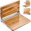 [Upgraded Version] 20" Folding Teak Shower Seat Wall Mounted- Shower Bench for Inside Shower, ADA Compliant Teak Shower Seat Wall Mounted Bench Bathroom Stool, Folding Bathtub Shower Seat for Elderly (20*17*10.9 Inch)