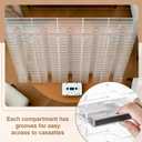 DoubleFill 100 Slot Clear Acrylic Cassette Tape Storage for Easy Sorting and Organizing of Cassette Tapes, Stamp Pads, Playing Cards, Card Decks and More, Holder for Desktop, Wall Mounted