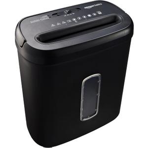 Amazon Basics 8-Sheet High Security Cross Cut Paper and Credit Card Shredder with P-4 Security, Auto Shut-off, Black