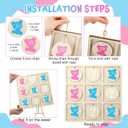 Geetery Gender Reveal Table Board Game Wooden Gender Reveal Board with 10 Game Chips 1 Twine and 1 Support Easel Funny Baby Shower Ideas for Boy or Girl Party Supplies Baby Table Decor(Bear)