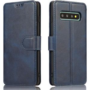 QLTYPRI for Samsung Galaxy S10e Case Premium PU Leather Simple Wallet Case TPU Bumper Card Slots Kickstand Magnetic Closure Shockproof Flip Cover for Galaxy S10e - Blue