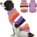 Kuoser Dog Sweater, Thermal Knitted Winter Clothes for Large Dogs, Dog Christmas Sweater Turtleneck Knitwear for Fall Winter, Warm Sweaters for Dogs, Puppy Holiday Pullover Pet Outfit, Purple 2XL (XX-Large (Chest: 23.6''; Weight: 23 - 35LB))