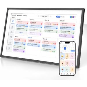 15.6 inch Digital Calendar, 2025 Smart Calendar for Home Organization, IPS FHDTouchscreen Interactive Display, Wall Planner Smart Family Schedules/Digital Picture Frames for Wall/Desk Mountable