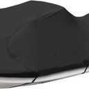 EliteShield Trailerable Jet ski Cover, Waterproof Tear and Fade Resistant Polyester Fits Stand- UP to 3 Seater Sea doo Yamaha Kawasaki wave runner PWC Covers (Fits from 116"-125"(2 Seater))