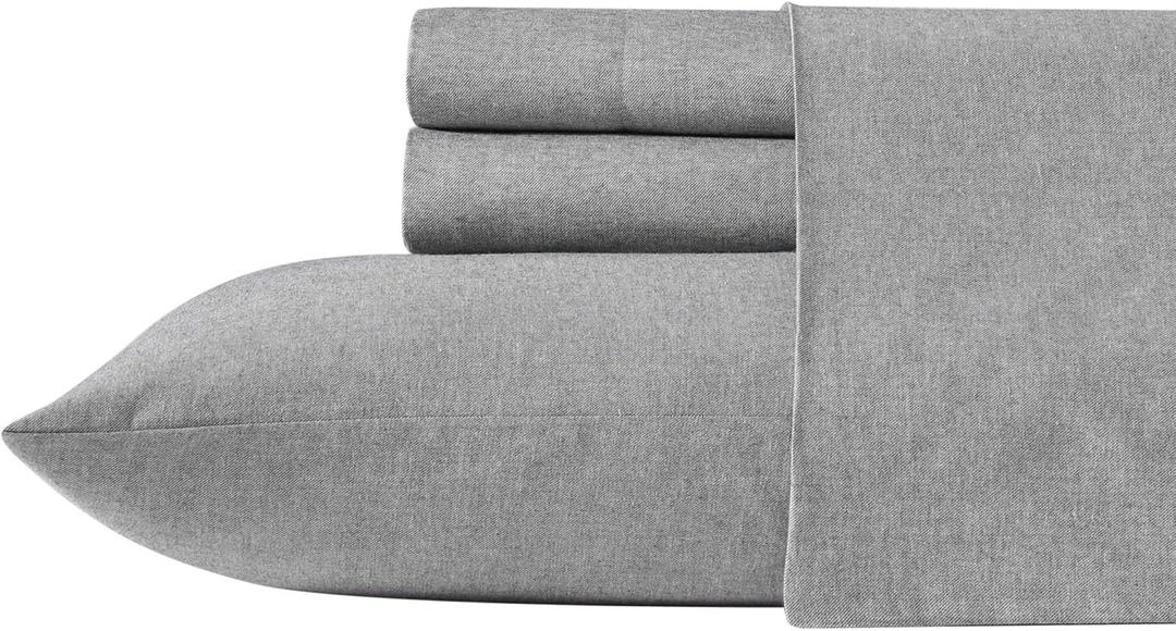 Tommy Bahama - King Sheet Set, Twill Weave Bedding with Matching Shams and Deep Pockets, Wrinkle-Resistant Bed Essentials, Oeko-Tex Certified (Paradise Twill Charcoal Grey, King)