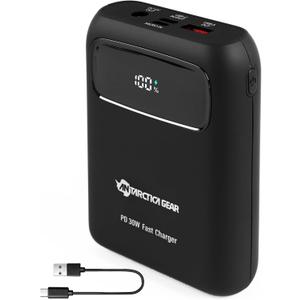 ANTARCTICA GEAR 15000mAh 12V Portable Battery, PD 30W and QC 4.0 Fast Charger Battery, LED Display Rechargeable Power Bank for Heated Vests/Jackets/Hoodies ect