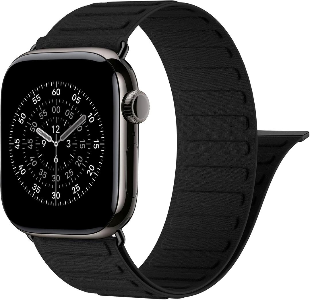 Patented Magnetic Link Sport Band Compatible with Apple Watch Bands Men 44mm 45mm 46mm 49mm 42mm 41mm 40mm 38mm Women, Nylon Sport Loop Strap for iWatch Ultra 3 2 1 SE Series 11 10 9 8 7 6 5 4 3 2 1