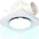 10 Inch Bathroom Exhaust Fan with Light, 85CFM 1.0 Sones Ultra Quiet Bathroom Vent Shower Exhaust Fan with Light,Mounting Hole : 8 x 8 Inches