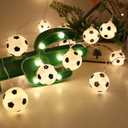 Soccer Ball String Lights, 20 LED Balls, 10ft USB-Powered Soccer Themed String Lights, Warm White, Indoor Decorative Lighting, Perfect Soccer Decorations for Sports Fans