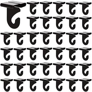 HNBun 100 Pieces Metal Drop Ceiling Hooks, Right and Left Black Ceiling Hooks T-Bar Track Clip for Hanging Plants & Decorations, 20lbs Capacity Suspended Ceiling Hanger for Classrooms Offices