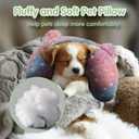 Dog Pillows for Medium Dogs, Glow in The Dark Soft Neck Pillow, U-Shaped Pillow for Cat and Dog, Machine Washable Toy & Birthday Gift (Glow Pink, M)