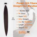 Straight Hair Bundles 1 Pack Protein Fiber Synthetic Hair Weave for Women Straight Bundles Silky Soft, No-Tangle, Natural Look Extensions (4#, 22 Inch)