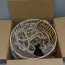 Hanging Lights with Plug in Cord Rattan Hanging Lamp Boho Ceiling Light Fixtures Farmhouse Pendant Lamp Shape for Living Room Bedroom Kitchen (12.6 Inch-Drum Shade)