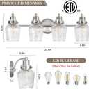 4-Light Modern Bathroom Vanity Lights Brushed Nickel