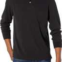 Amazon Essentials Mens Long Sleeve Polo Shirt with Collar, Regular-Fit Pique (XX-Large, Black)