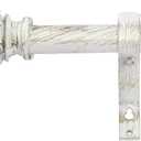 RYB HOME Small Window Curtain Rod Short, Easy Hanging Kitchen Drapery Rod with Mounting Set Ivy Pattern Ball Finials for Living Room Bedroom Bathroom, 28 to 48", White, 1 inch Diameter