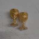 Amosfun 2Pcs Golden Wine Cups - 30ml Royal Chalices Wine Glass Embossed Design Medieval European Style Metal Cups