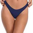 RELLECIGA Women's Cheeky Bikini Bottom L, Navy Blue
