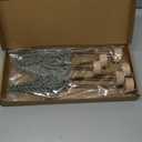 Jetec 6 Pcs Mini Christmas Tree Small Alpine Trees Tabletop Artificial Pine Christmas Tree with Wooden Base Snow Frost Village Bottle Brush Trees Holiday Season Decoration Centerpiece Displays(Green)