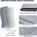 KAKIT 3 4 Bow Bimini Tops with Mesh Sidewalls Support Poles for Boats Marine Grade Canvas Top Includes 2 Straps Storage Boot 1 Inch Aluminum Frame