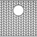 AWOKE Large Silicone Sink Protectors for Kitchen Sink, 30" x 16" Rear Drain Hole, Sink Mat for Bottom of Farmhouse Kitchen Stainless Steel Sinks, Raised Feet/Heat Resistant/Non-slip (Gray)