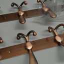 Dseap Coat Rack Wall Mount - 38 Long 10-Tri-Hooks Heavy Duty Coat Hanger Rail Wall Hooks for Hanging Coats Hats Clothing Clothes Purse Mudroom Entryway, Rose Gold, Pack of 2