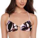 Steve Madden Women's X-Back Ring Front Swim Bralette Top, X-Small (Brown, XS)