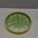 Roymnie Wall Clock Green, 10 Inch Silent Wall Clocks Battery OperatedModern Non Ticking Analog Clock Decorative for Kitchen Bedroom Office Bathroom(Gold)