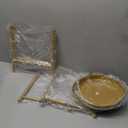 OVICAR Plant Stand Indoor Outdoor - Flower Pot Holder Metal Plant Rack Organizer, 2 Tiers Tall Plant Display Storage Shelf Table For Home Garden Patio Bathroom Office Living Room Balcony Corner (Gold)