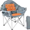 SunSettler Heated Camping Chair with 3 Heating Levels | Oversized, portable folding padded design. USB powered (battery not included). Ideal for outdoor, lawn, and sports.