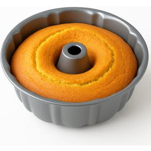 10-Inch Nonstick Cake Pan, Fluted Tube Pan for Pound Cakes, Muffins, Angel Food Cake, Coffee Cake, and More  Easy Release, Dishwasher Safe, Oven Safe, Heavy Duty